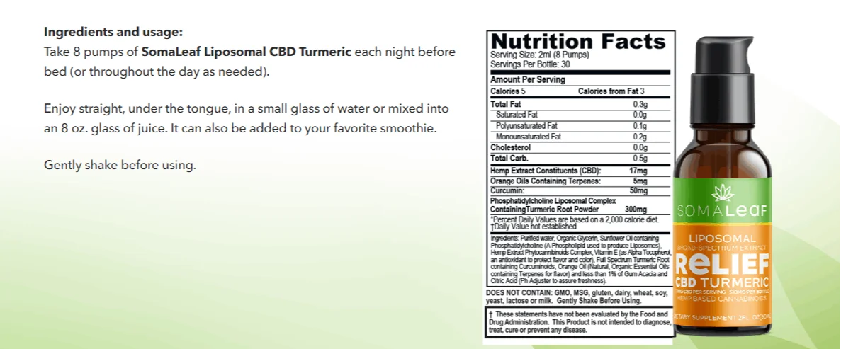SomaLeaf Key Ingredients 
